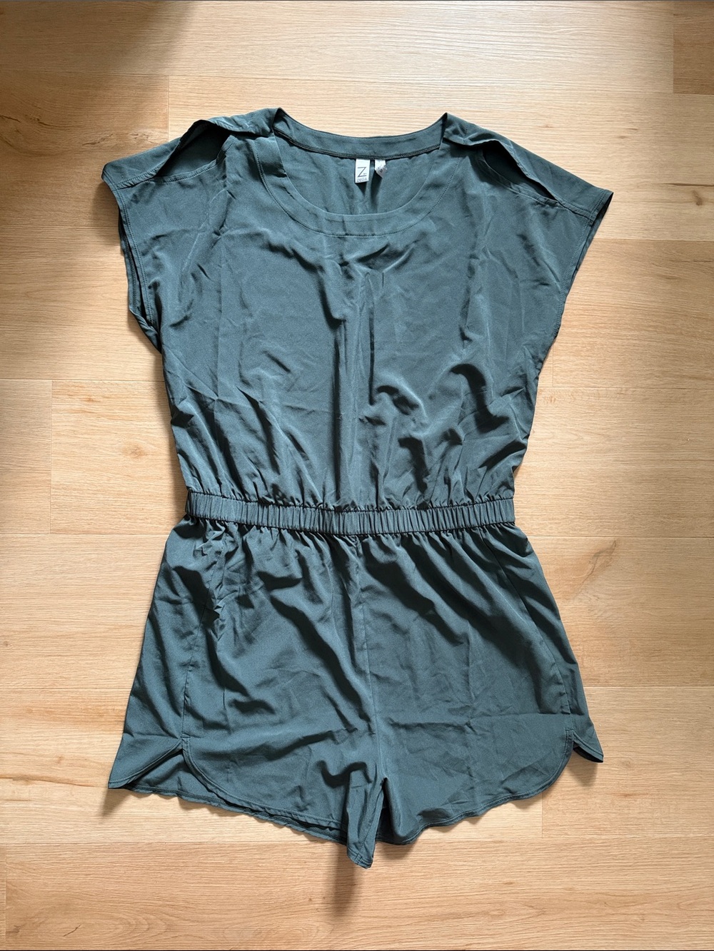 Zella Olive Green Short Sleeve Romper
